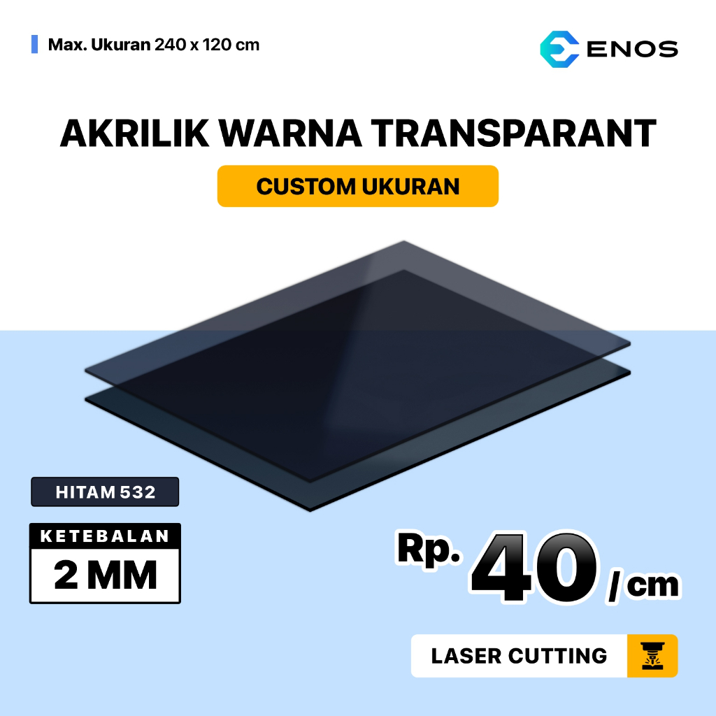 

Akrilik Lembaran Transparan Warna Hitam Abu 2mm Custom Ukuran /Acrylic Sheet