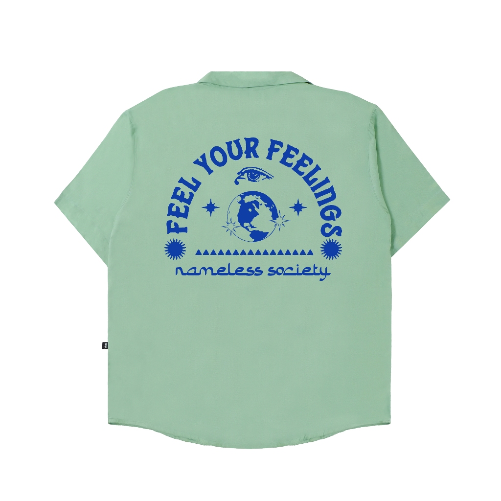 Shirt/Kemeja Sage Green FYF Rayon Free Sticker Nameless Society