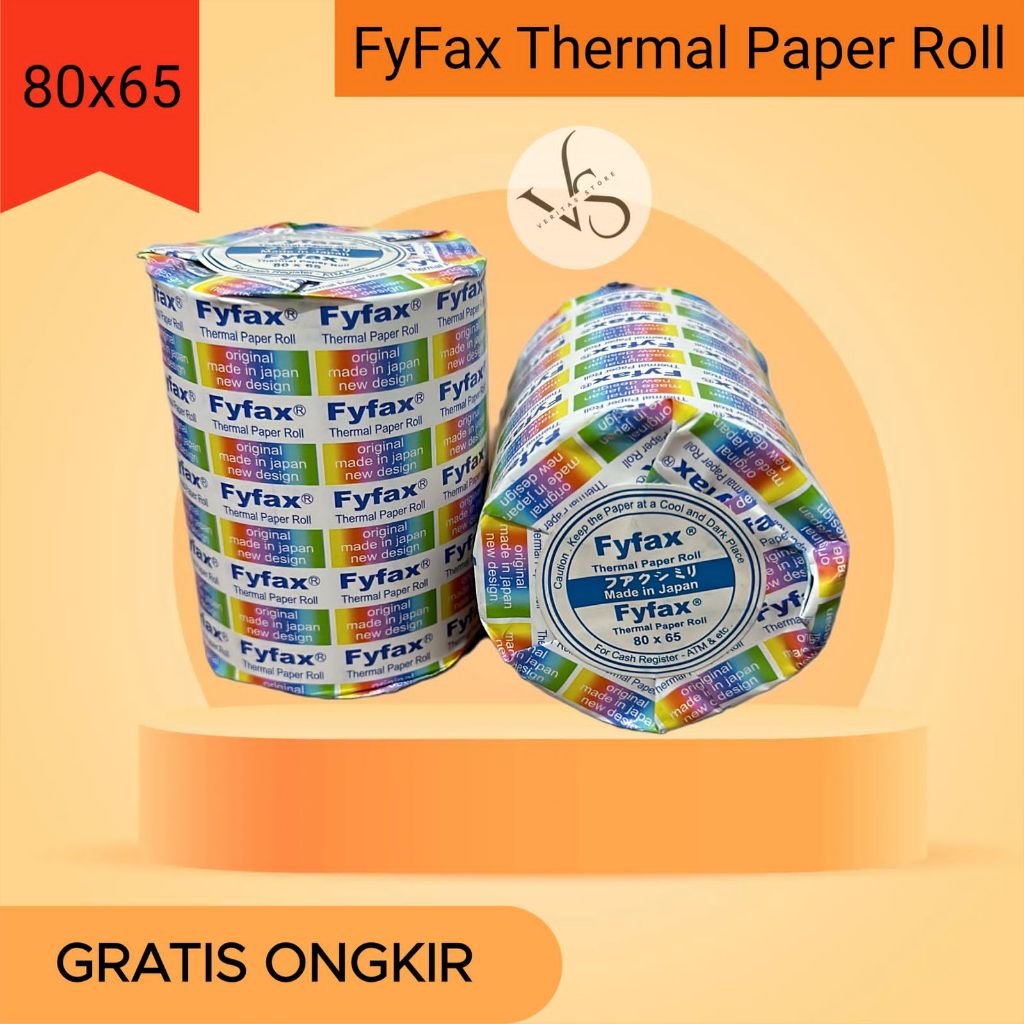 

Kertas Thermal EDC ukuran 80 x 65 Register Paper Roll Struk Kasir FyFax Made in Japan