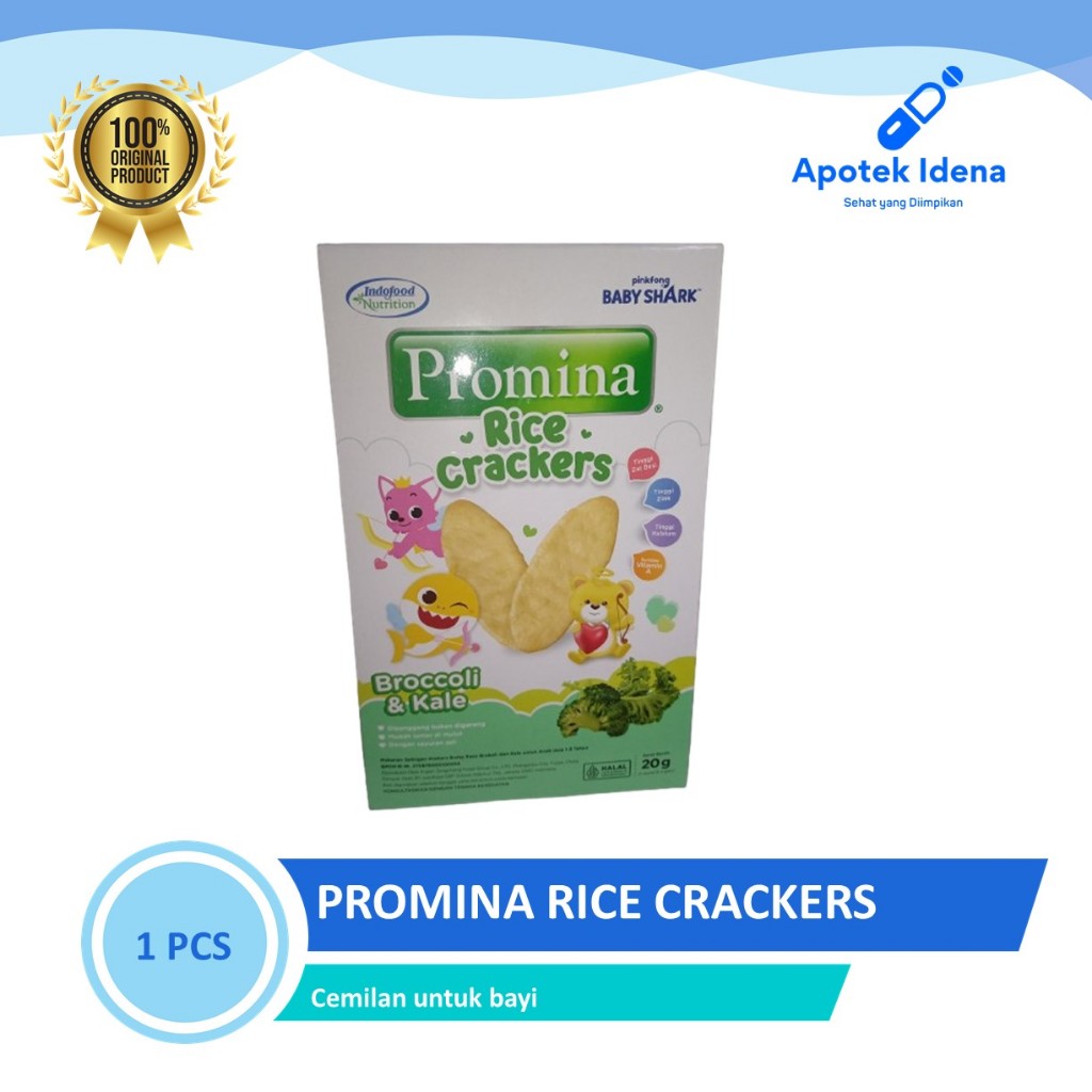 PROMINA RICE CRACKERS Brokoli & kale 20gr/Cemilan Bayi Cracker Untuk 1 Tahun Ke Atas