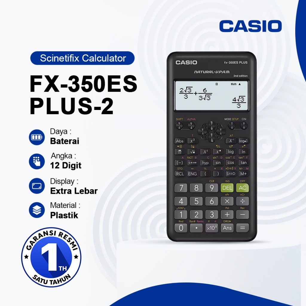 

Calculator Casio FX 350ES Plus 2 - Garansi Resmi 1 Thn