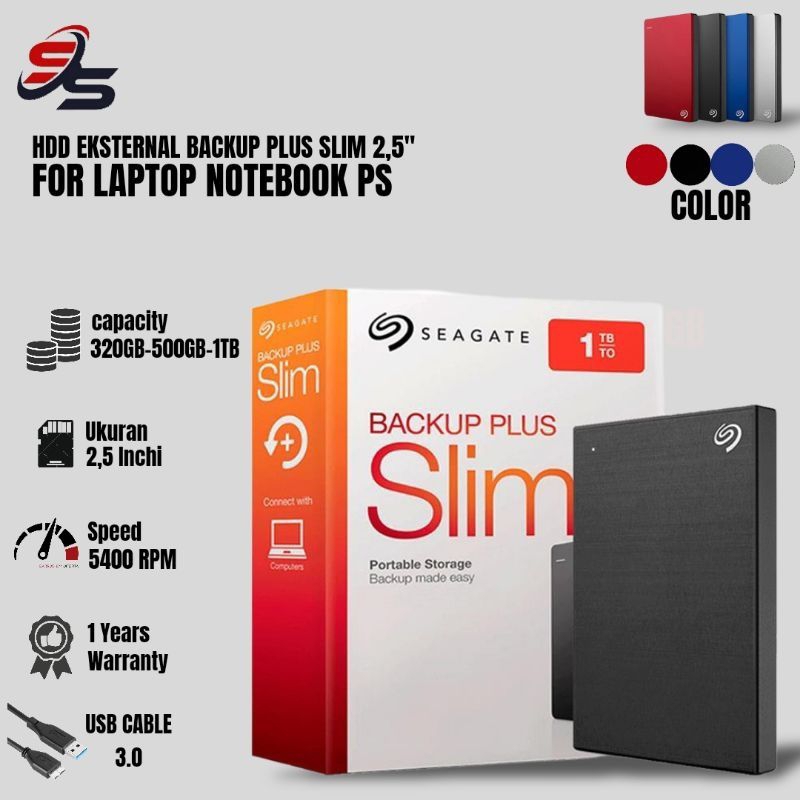 SEAGATE Hard Disk External - HDD Harddisk External Slim 500 GB Termurah