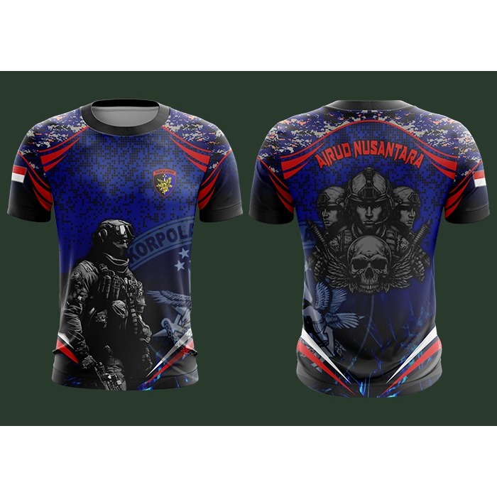 KAOS JERSEY AIRUD NUSANTARA BIRU PENDEK FULLPRINT