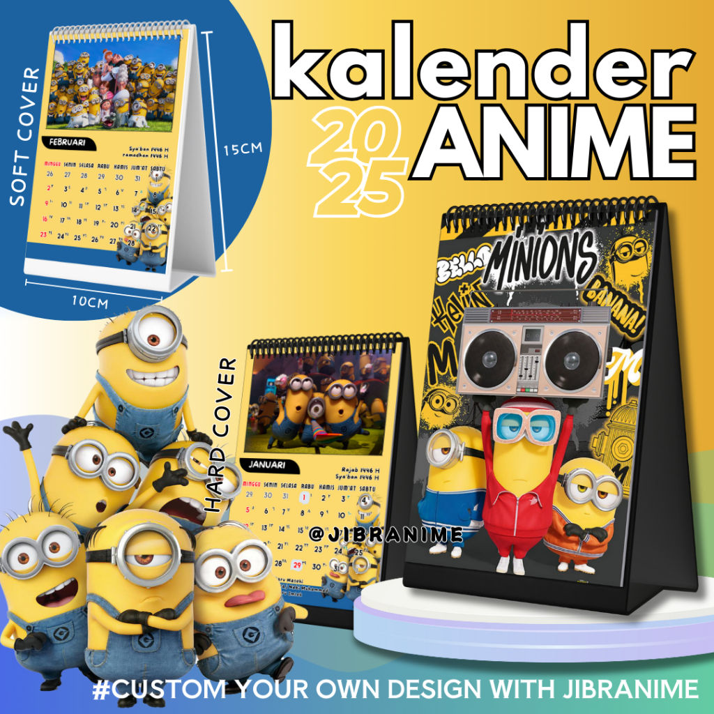 

Calendar / kalender meja 2025 anime Minions Despicable Me / Custom kalender
