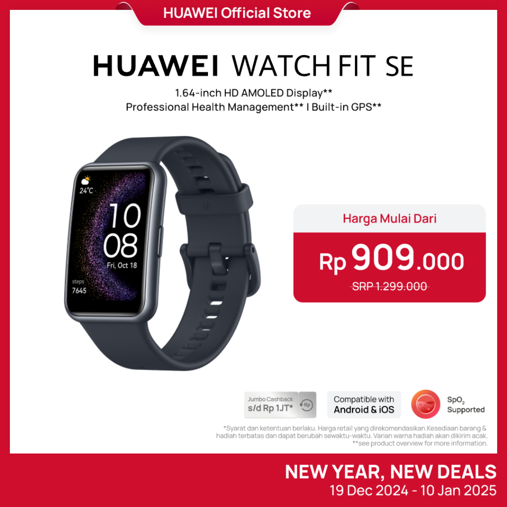 [PROMO SPESIAL] HUAWEI WATCH FIT Special Edition Smartwatch | 1.64 HD AMOLED | 24/7 Active Health Ma