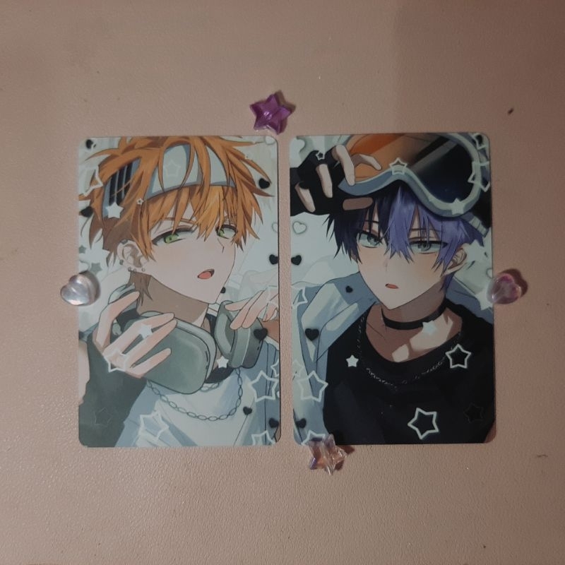 wts project sekai - shinonome akito & aoyagi toya fanmerch photocard set