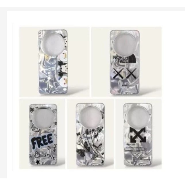 [ Realme c33/c51/c53/c61/c63/c65/c67/c2/a1k ] CASE HOLOGRAM CORAK PUTIH FEATHER FULLCOVER CASE LABUB