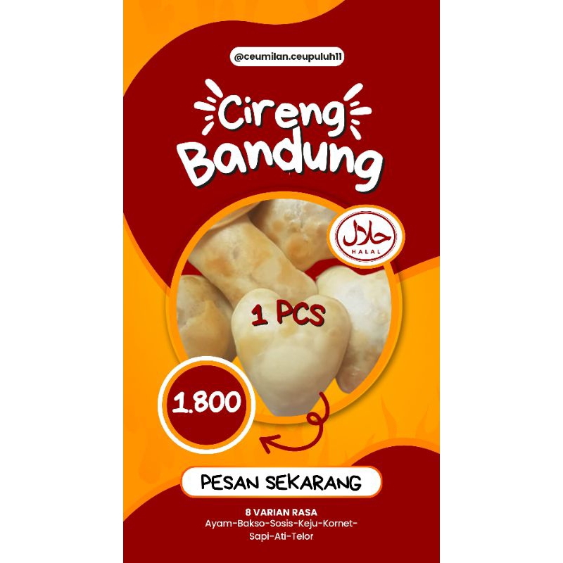 

Cireng Jadul Bandung ecer 1 pcs Cireng isi enak gurih-guring enyoy