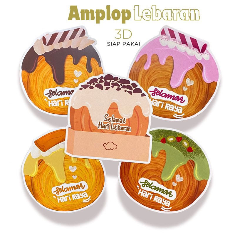 

(Satuan) Amplop Lebaran 3D Model Cromboloni Jumbo/Amplop Lebaran Unik/Amplop Lebaran Lucu/Amplop Lebaran Terbaru 2025