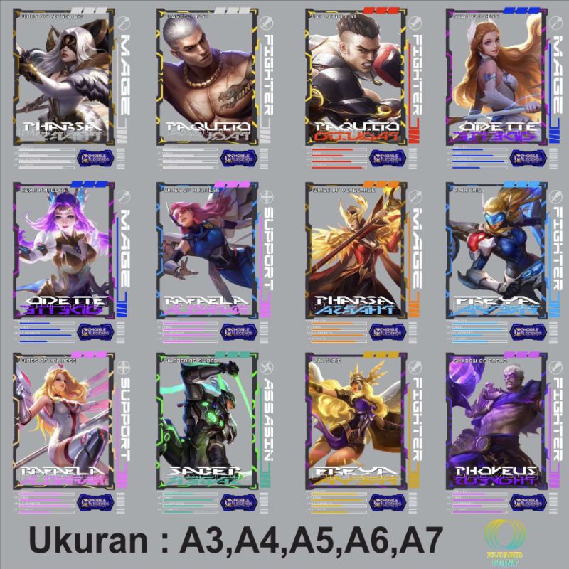 

Dtf Stiker Sablon Setrika Gambar Mobile Legends V14 Ukuran A3 A4 A5 A6 A7 Tinggal Tempel Atau Press