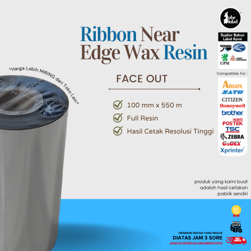 

RIBBON NEAR EDGE 100X550 METER RIBBON PRINTER TEC PITA RIBBON 100X550 METER
