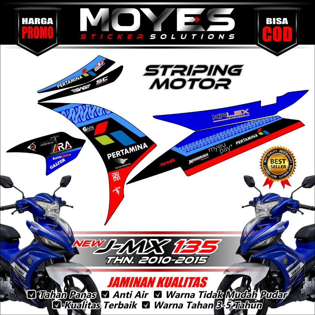 Striping Mx 135  - Decal Mx 135 - Stiker Mx 135 - Decal Stiker Mx 135 2010-2015 Mandalika