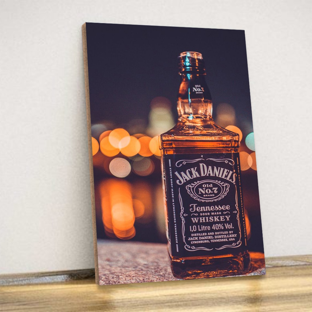 Poster kayu hiasan dinding Jack Daniels desain premium material bingkai MDF walldecor - SK51