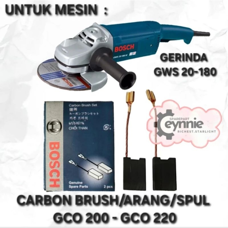 CARBON BRUSH BOSCH GCO 220 GCO 200 UNTUK MESIN GERINDA GWS 20-180 BOSCH SPUL ARANG GERINDA BOSCH GWS