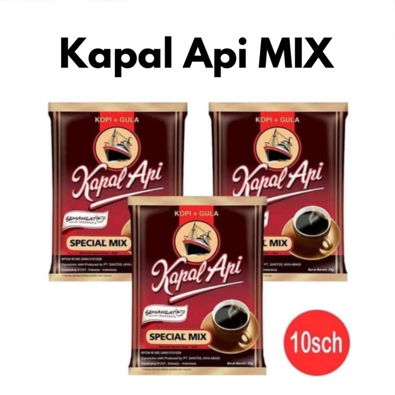 

Kopi kapal api spesial mix renceng isi 10 sachet