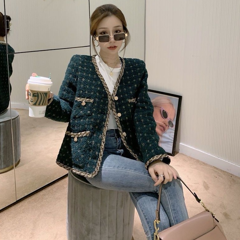 Tidak Diragukan Thene Bigsize Long Blazer Tweed Dark Green  Tweed Blazer Jumbo Hijau Emerald