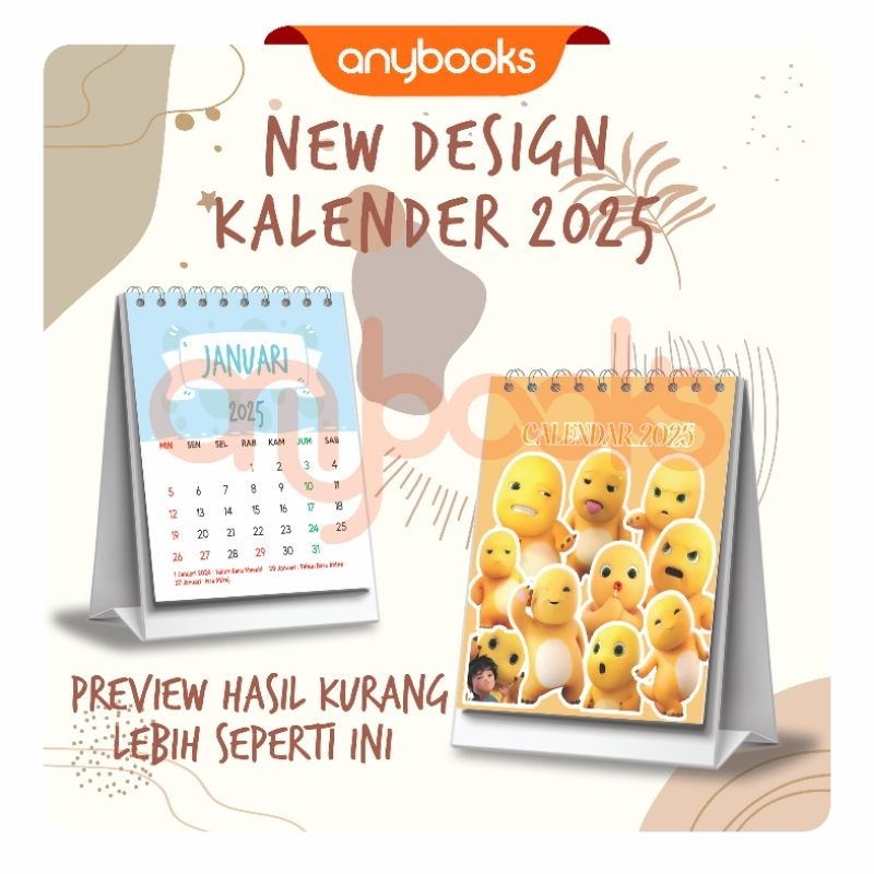 

Anybooks - Kalender 2025 / Calender 2025 / Kalender Meja 2025 Happy New Year / Kalender Mini 2025