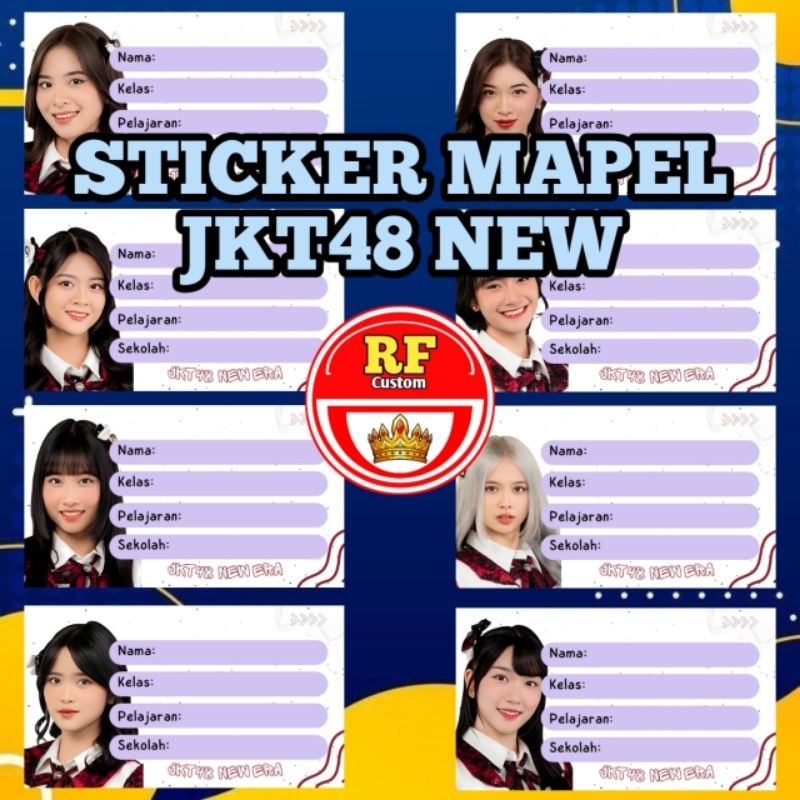 

40 PCS STIKER NAMA BUKU MEMBER JKT48 KABESHA NEW ERA TERBARU / STIKER CUSTOM NAMA BUKU SEKOLAH ANAK / STIKER MAPEL (free 4pcs) TERBARU RR