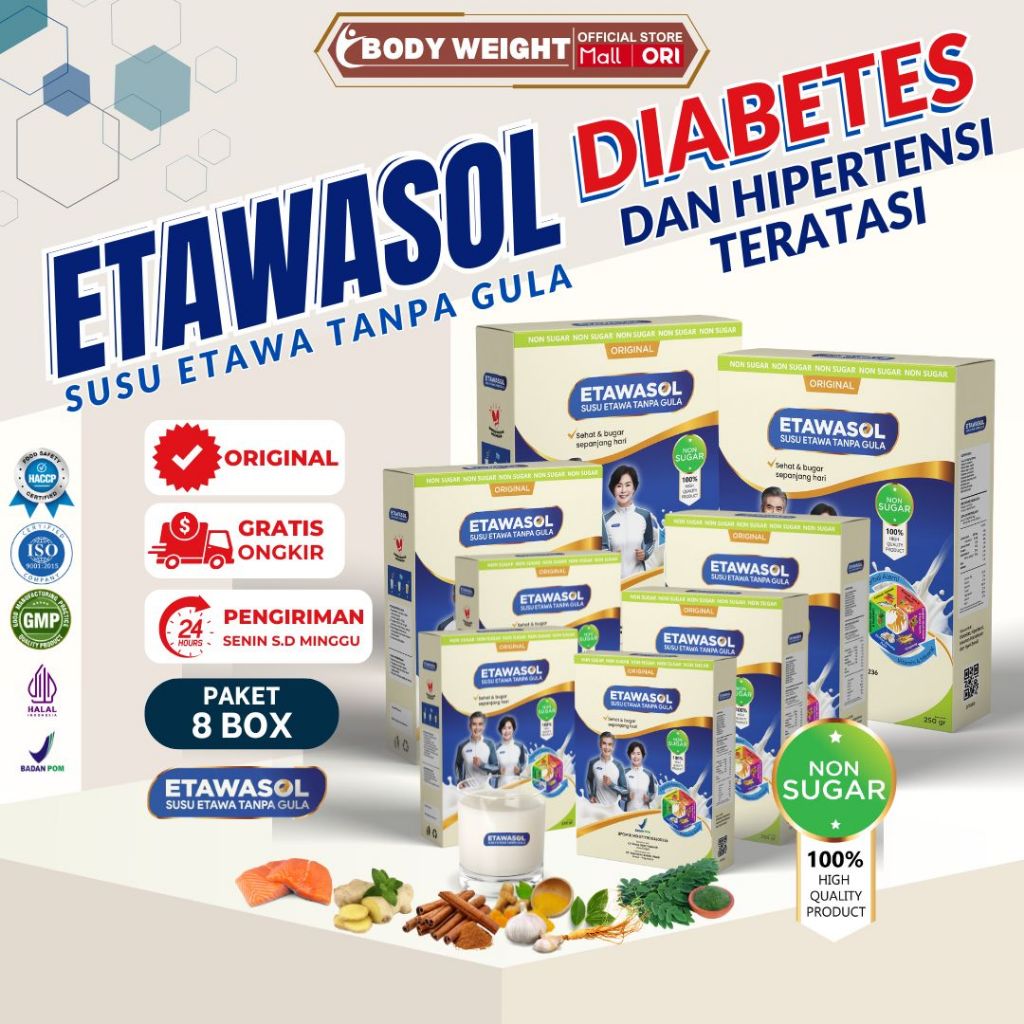 

Etawasol Susu Kambing Bebas Gula Anti Diabetes, Hipertensi, Nyeri Sendi dan Pernafasan - Paket 8 Box