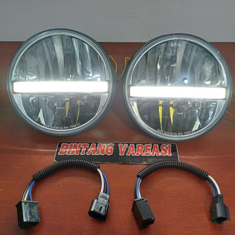 HEAD LAMP TRUCK LITE 7 INCH DRL MODE | LAMPU MOBIL BULAT 7 INCH BODY TEBAL