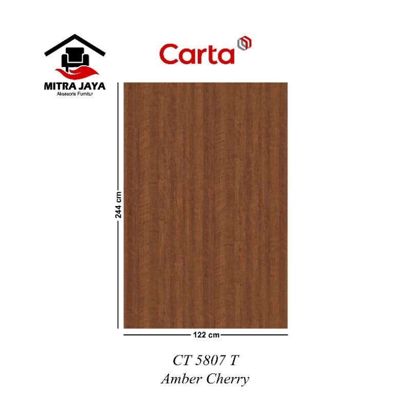 HPL Carta CT 5807 T Carta HPL Amber Cherry CT5807T CARTA Hpl Pelapis Kayu Tipe Ct5807t Amber Cherry