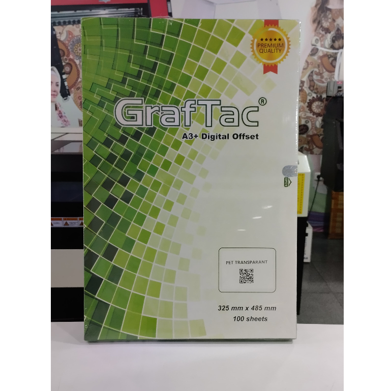 

Graftac Sticker Vinyl A3+ Pet Transparant 100 Lembar Bahan Stiker