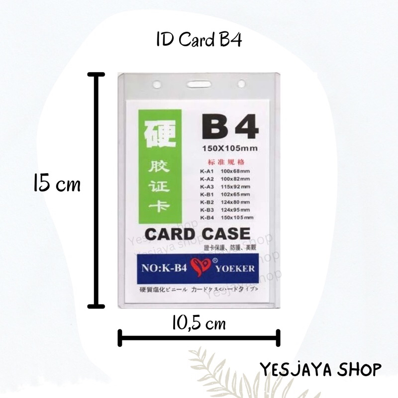 {1 pc} ID Card B4 Yoeker / Plastik ID Card B4 / ID Card 15x10,5