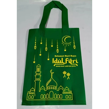 

Tas sablon Lebaran (Masjid) 25x35 Tas Hantar Goodie Bag/Tas Goodiebag Lebaran unik