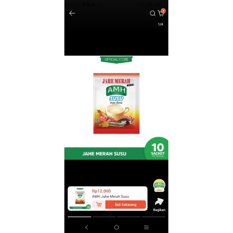 

Ygshop17 Amh Jahe Merah Susu Herbal 1 Renceng Isi 10 Sachet
