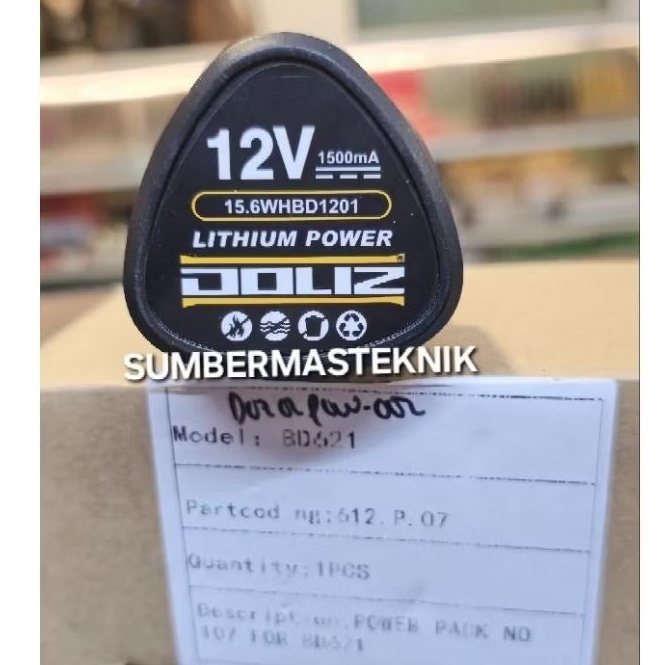 BATTERY DOLIZ 12V BD621 BD636 BATERAI MESIN BOR CORDLESS DOLIZ BD 636 BD 621 12 VOLT DOLIZ BATERE 12