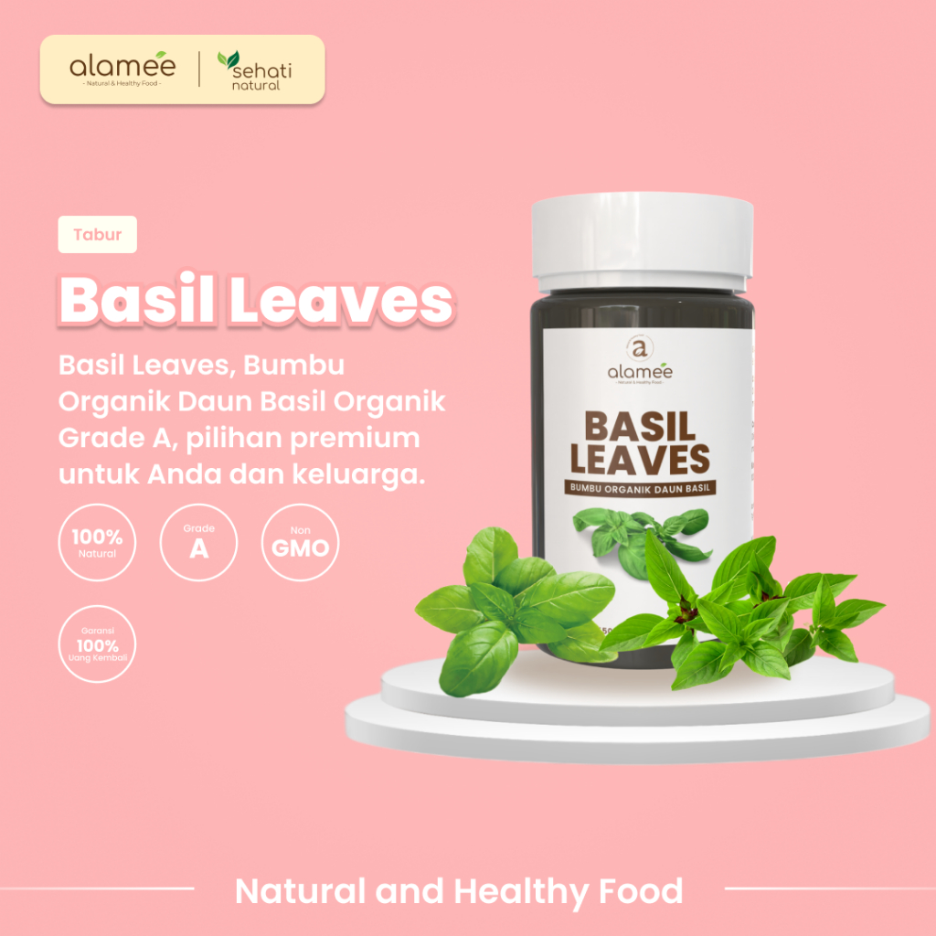 

ALAMEE Daun Basil Kering Bumbu Masak Kering Dapur Dried Leaf Murni Asli Masakan Instan Organik Tabur