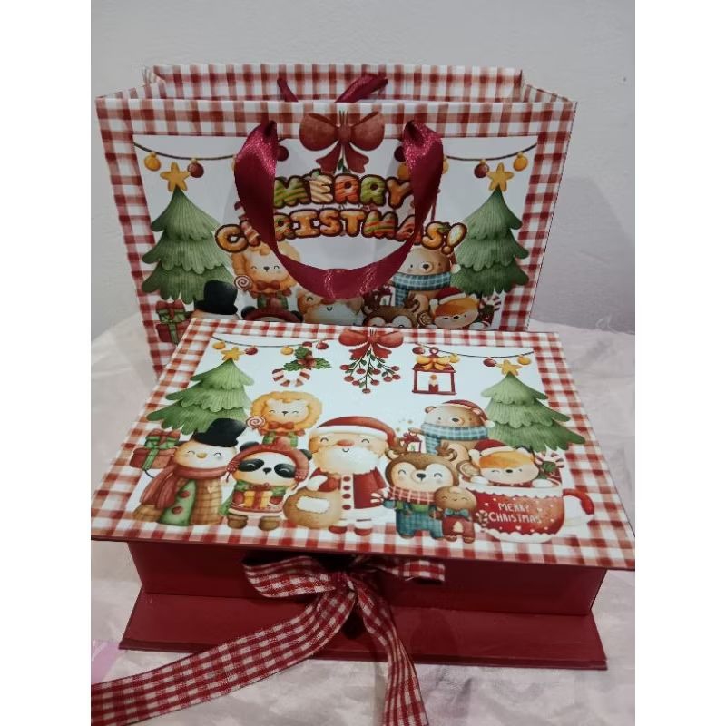 

KOTAK HAMPERS KADO NATAL KOTAK KUE HARDBOX SOVENIR NATAL CHRISTMAS PARCEL