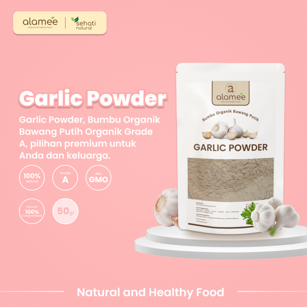 

Bawang Putih Bubuk Garlic Seasoning Powder Bumbu Masak Dapur Organik Rempah Rimpang Murni Asli 50g