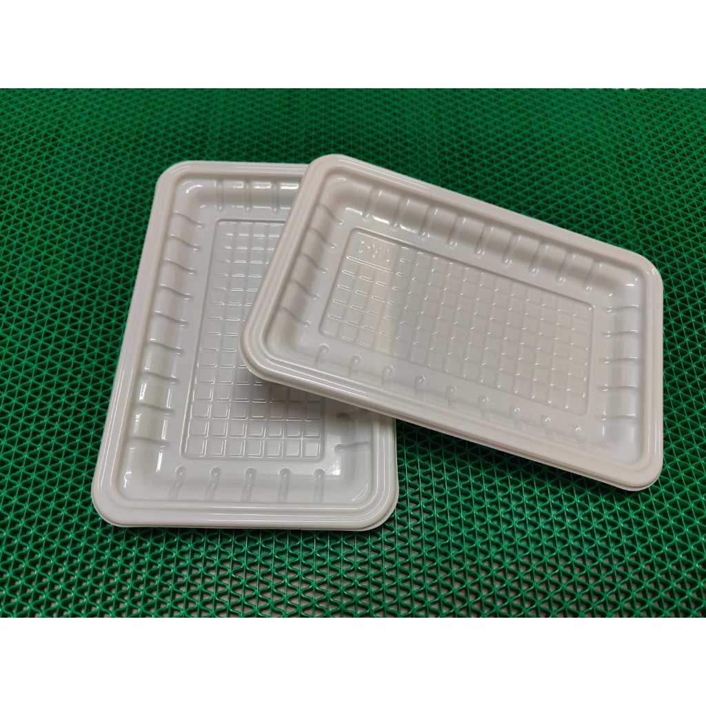 Mika Plastik Tray Buah Sayur Daging (isi 2400pcs) / TR 03 Warna Putih / Ukuran Sedang / Tray Daging 