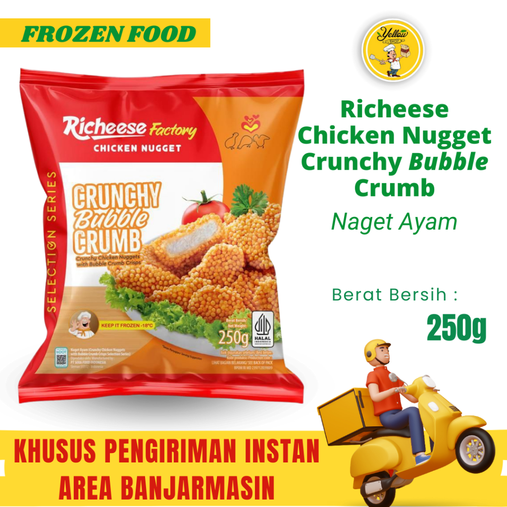 

RICHEESE CRUNCHY BUBBLE CRUMB 250GR / CHICKEN NUGGET FROZEN FOOD