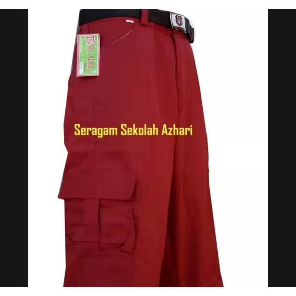 Celana Panjang Merah PDL/Gembol/Cargo Seragam Sekolah SD Terbaik dan Tahan Lama