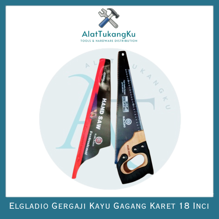 Elgladio Gergaji Kayu Lapis Karet 18" Siap Pakai /Gergaji Kayu Manual