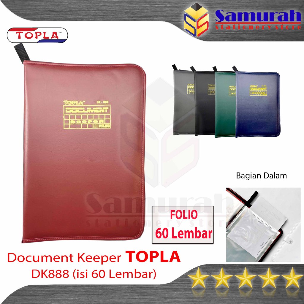 

Document Keeper TOPLA 60 Pocket Polos Folio + seleting / Album Berkas Dokumen Eksklusif isi 60 Lembar
