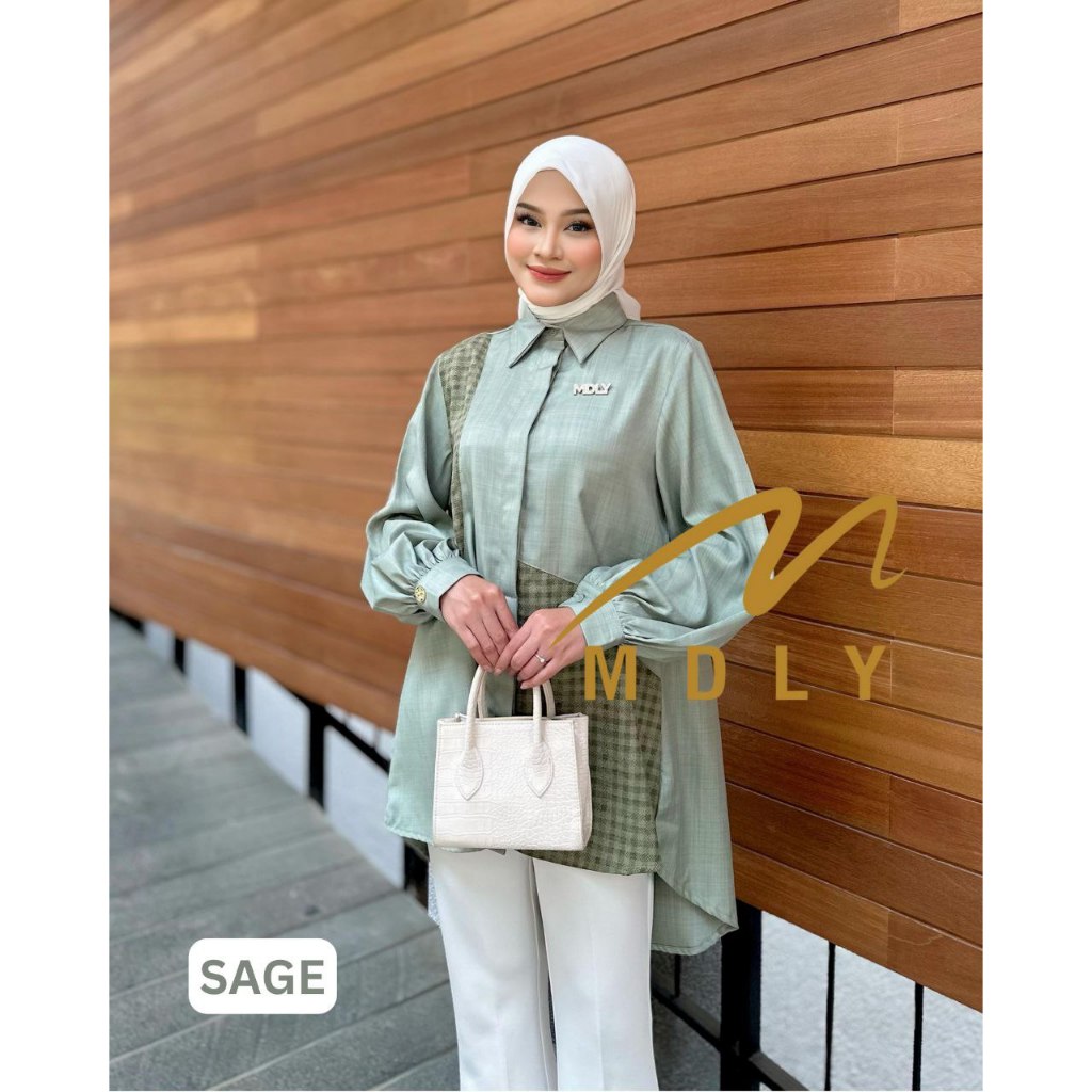 MDLY Baju kemeja atasan wanita muslim/Tunik Basic Casual/Atasan Tunik Bahan Katun/Oxaa Tunic by MDLY