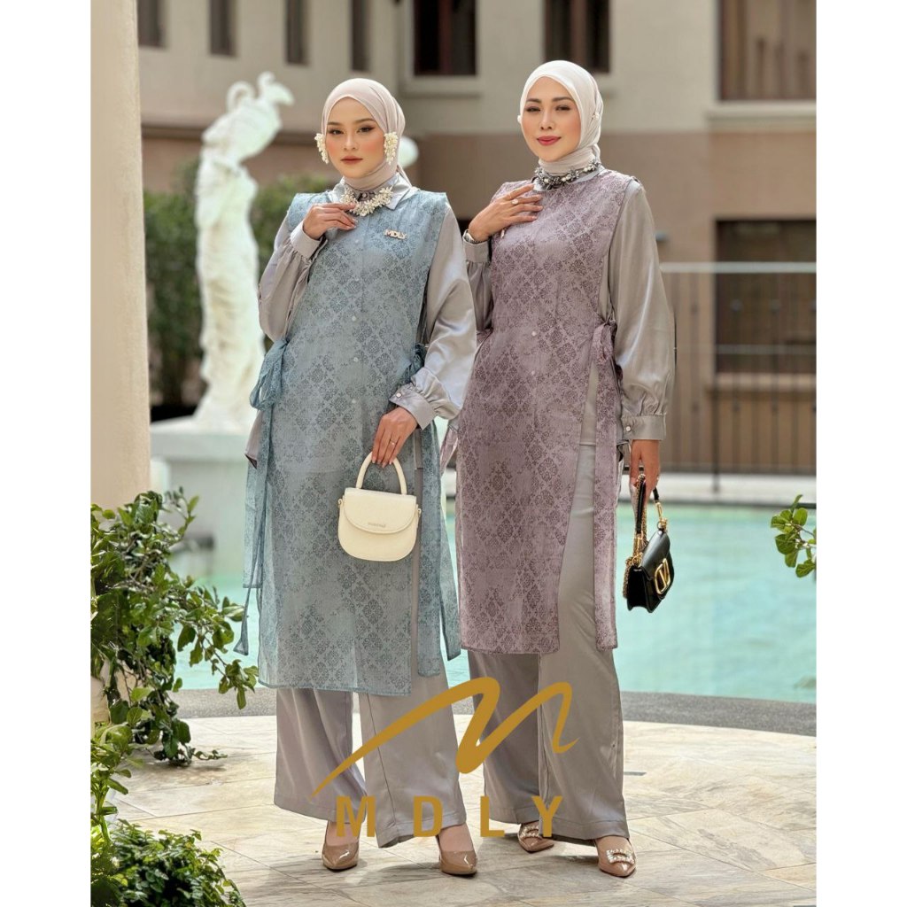 MDLY Baju setelan wanita muslim/One Set Celana Silk Premium/Linka Set/Nieva Set by MDLY