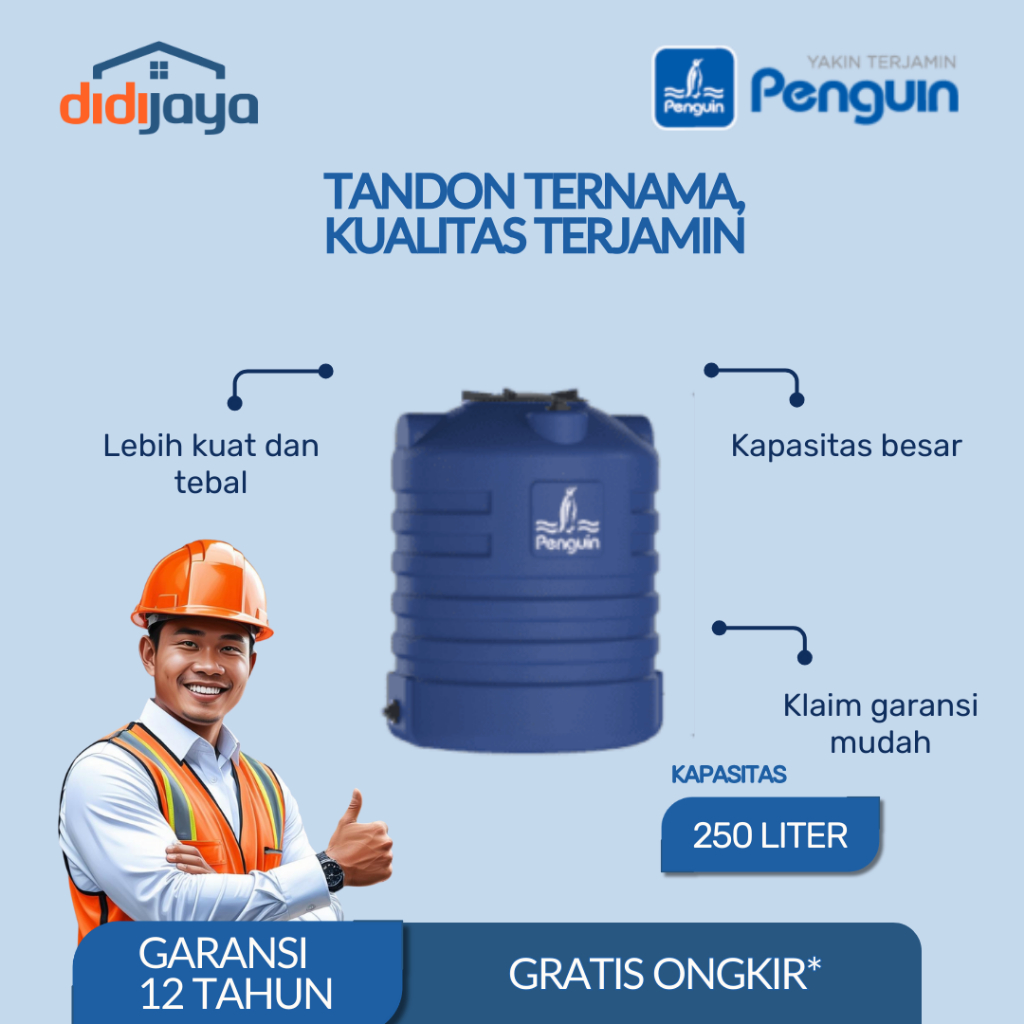 Tandon Air Blow Tank Penguin TW 25 250 Liter | Toren Air | Tangki Air Blow Tank Penguin Bergaransi