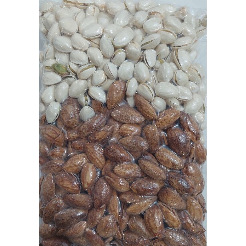 

Mix Almond Cangkang dan Pistachio Cangkang Kemasan 500gram