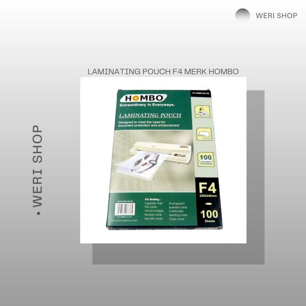 

LAMINATING POUCH F4 MERK HOMBO (PER PAK )