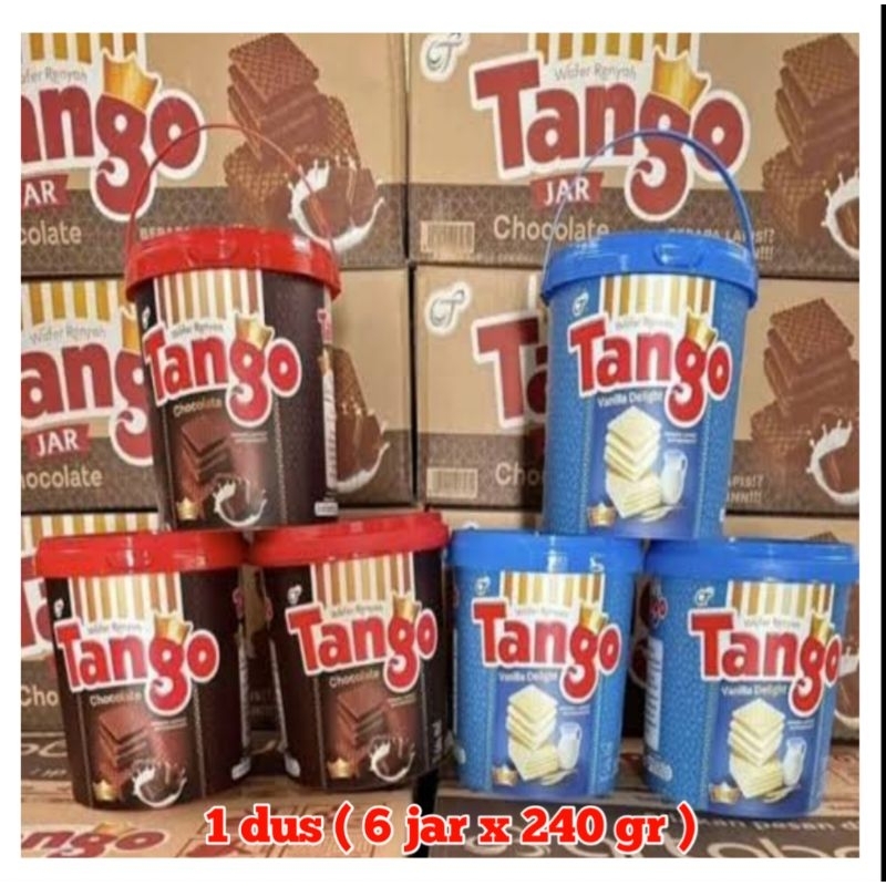 

Tango wafer kemasan jar 1 dus ( isi 6 jar x 240 gr )