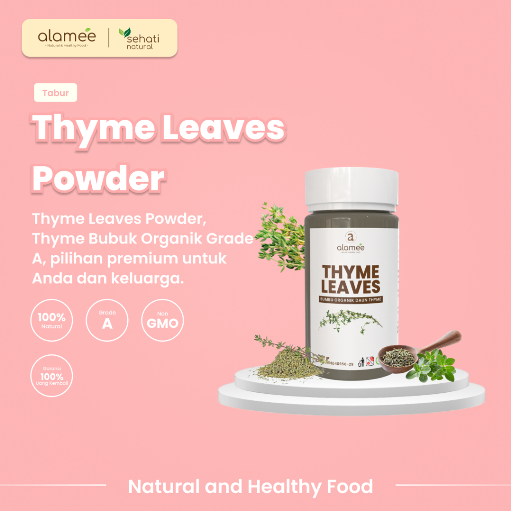 

ALAMEE Thyme Kering Daun Timi Bumbu Dapur Organik Garnish Dried Leaves Murni Tanpa Campuran 50g