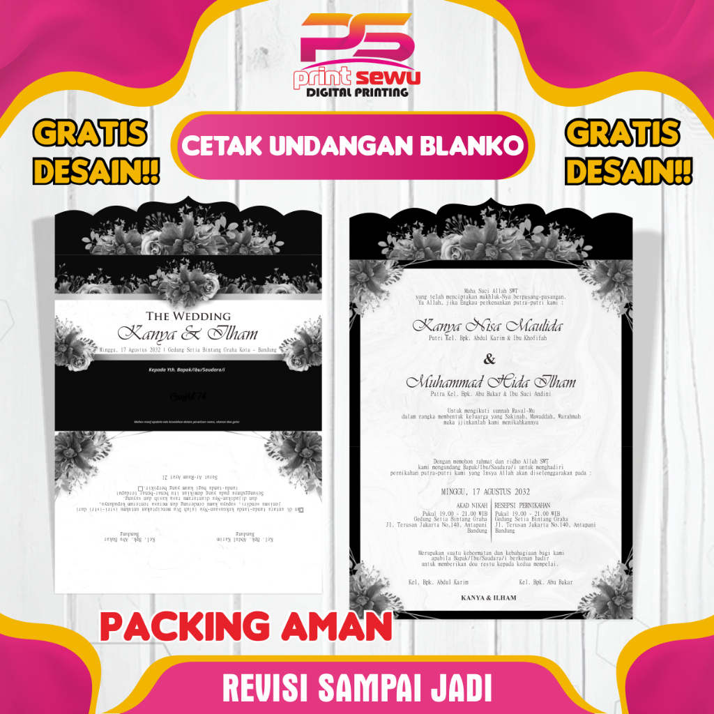 

CETAK UNDANGAN BLANKO (CANTIK) | GRATIS DESAIN | REVISI SAMPAI JADI | FULL WARNA