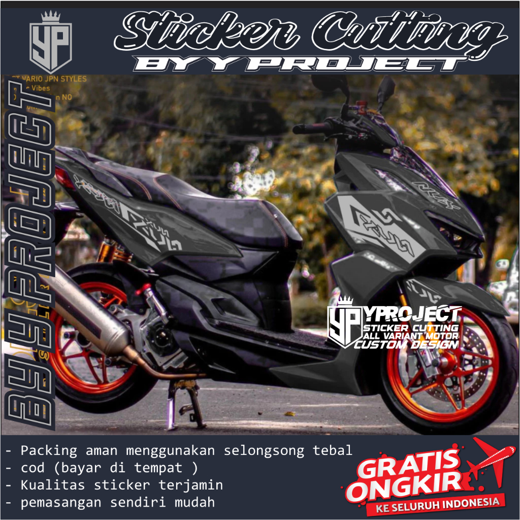 VARIO CUTTING STICKER STRIPING VARIASI VARIO NEW 160 STRIPING VARIASI VARIO 160 HITAM STIKER VARIASI