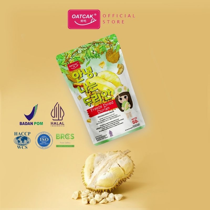 

OATCAK Dried Fruit Durian Musang King Snack Korea Crispy Sweet IMPORT HALAL BPOM 50 Gram