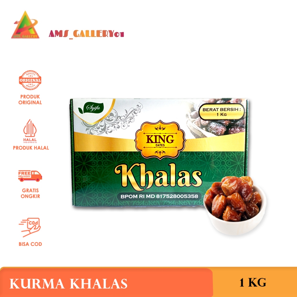 

Kurma Khalas 1 KG Syifa King Dates Original Buah Kurma