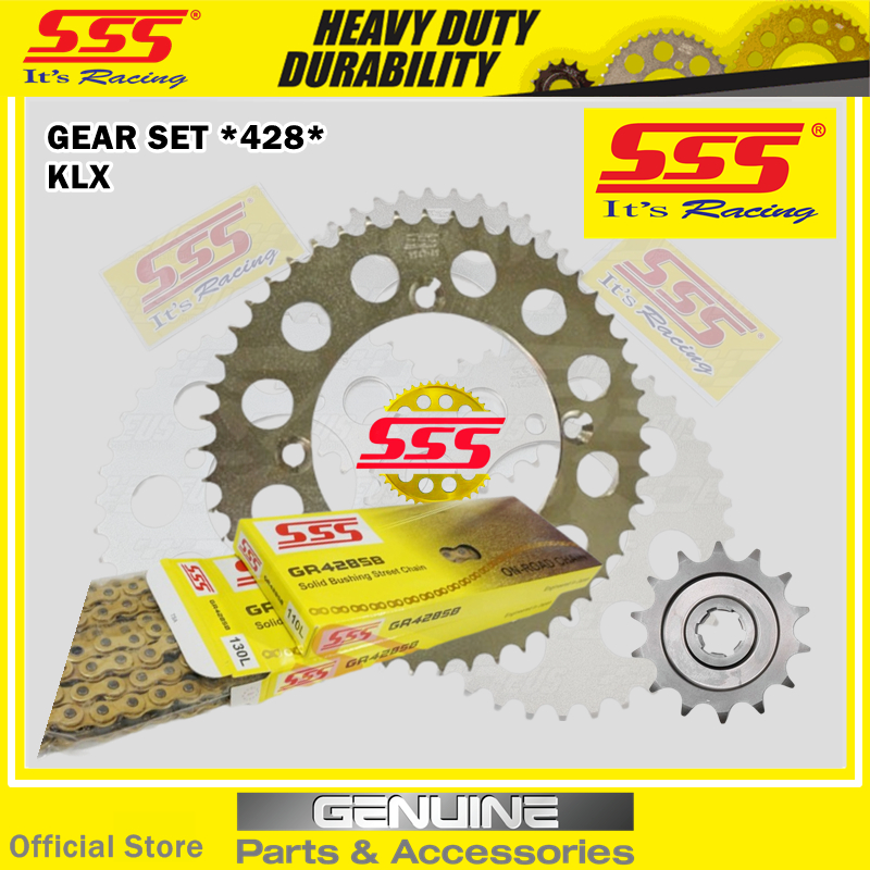 GEAR SET SSS 428 MOTOR KLX RANTAI GOLD